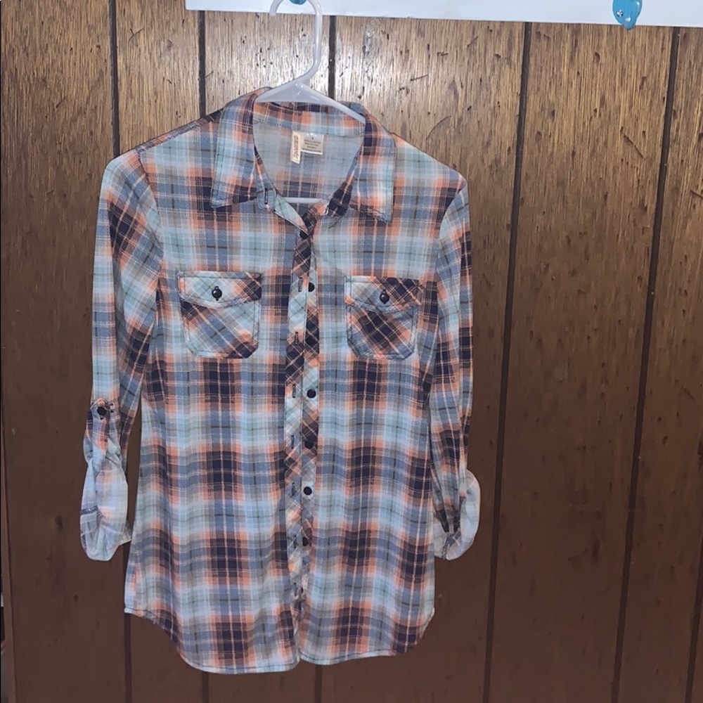 Plaid button down shirt